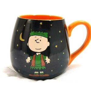 Peanuts Charlie Brown Halloween Frankenstein Mug Gibson Black Orange Ceramic Cup